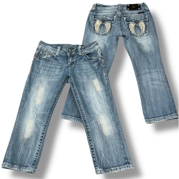 Miss Me Light Washed Distressed Signature Capri Jeans Size 27 - Picture 10 of 10